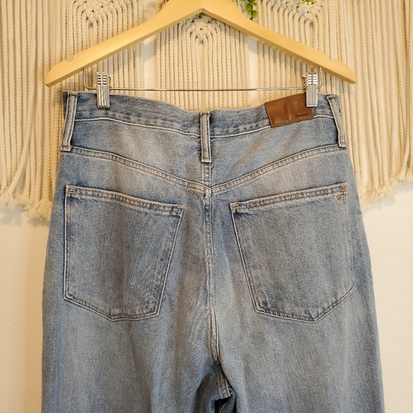 MADEWELL The Mom Jean Light Wash Distressed High Rise Straight Relaxed Leg Jeans - Picture 8 of 12